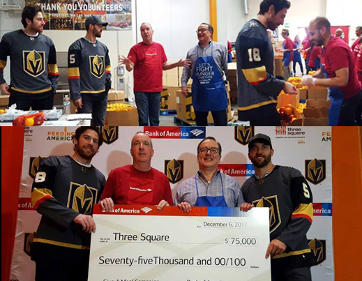Golden Knights players volunteer at Three Square Food Bank